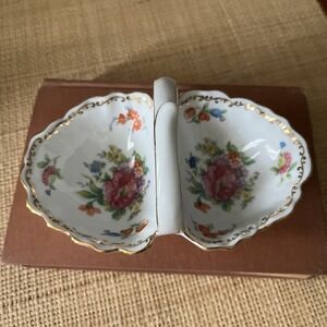 Noritake  Morimura "Dresdlina" Pattern Hand Painted  Divided Nut/Candy‎ Dish